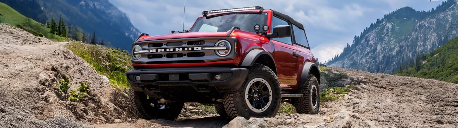 Ford Bronco on a mountain path